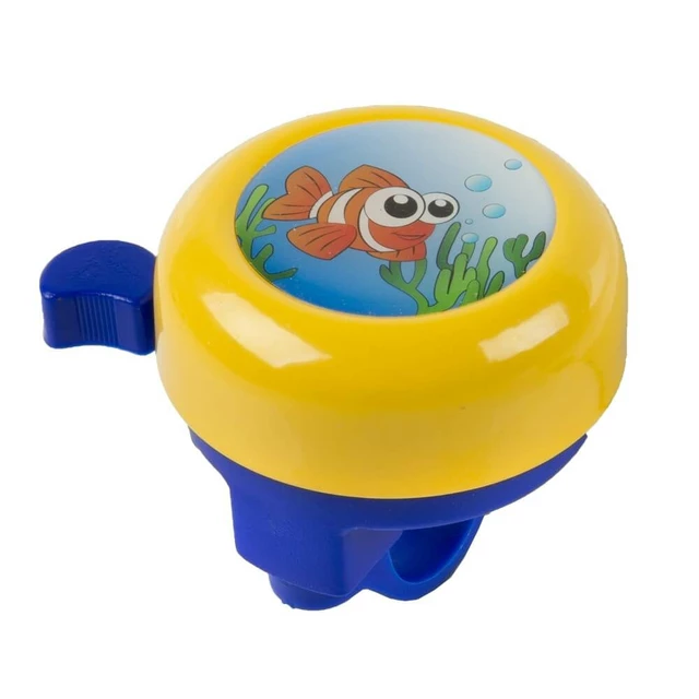 Children's bell 3D - Red Smile - Yellow with a Fish
