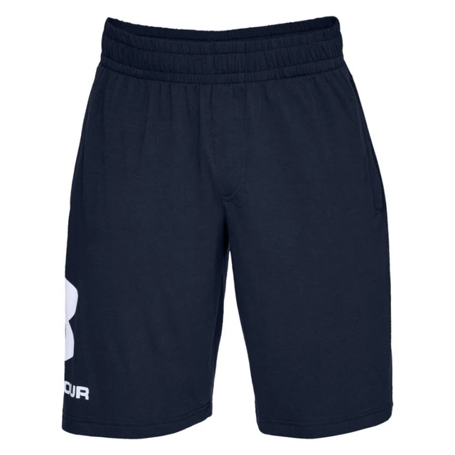 Men’s Shorts Under Armour Sportstyle Cotton Graphic Short - Steel Light Heather - Academy/White