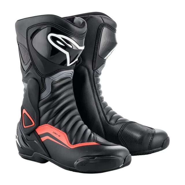 Moto boty Alpinestars S-MX 6 černá/šedá/červená fluo