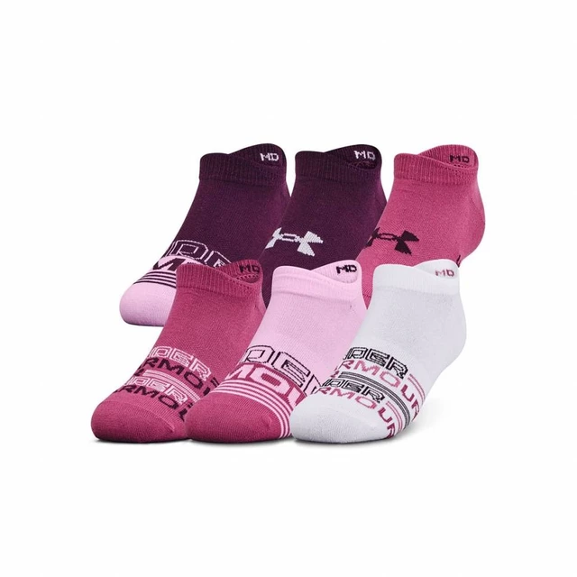 Dámské nízké ponožky Under Armour Women's Essential NS 6 párů - White - Pink Quartz