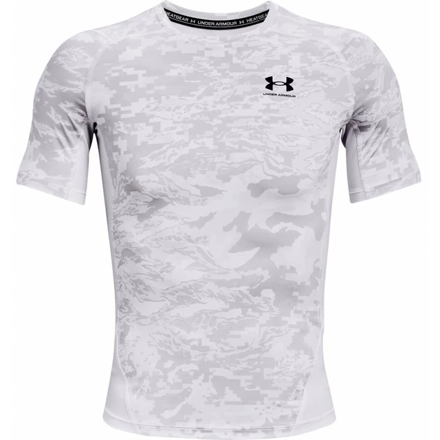 Pánske kompresné tričko Under Armour HG Armour Camo Comp SS - Black