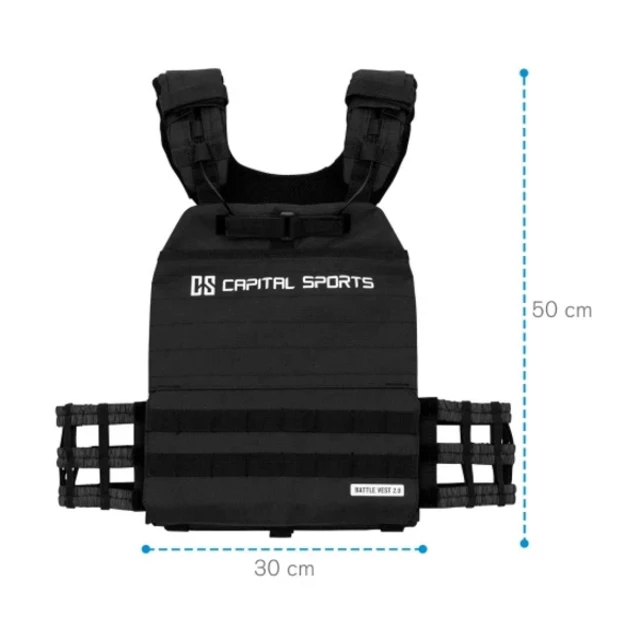 Zátěžová vesta Capital Sports Battlevest 2.0 2 x 4 kg - černá