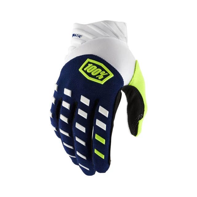 Motocross Gloves 100% Airmatic Blue/White - Blue/White - Blue/White