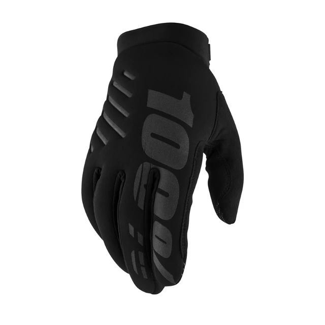 Men’s Motocross Gloves 100% Brisker Black - Black - Black