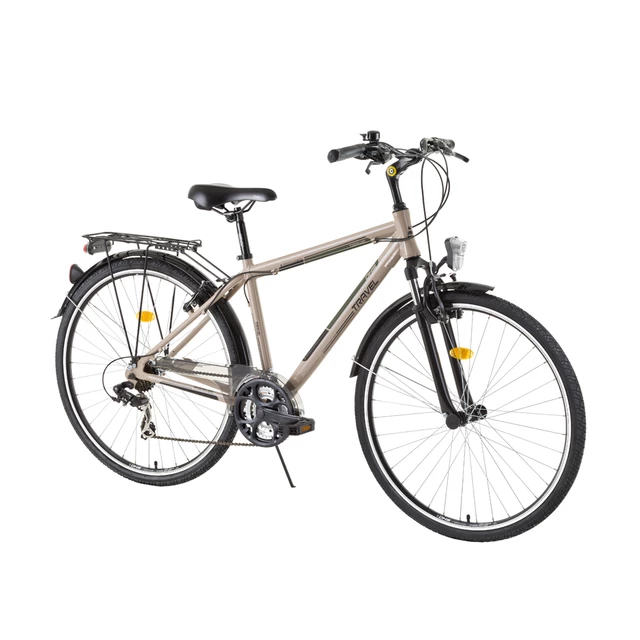 Pánsky trekingový bicykel DHS Travel 2855 28" - model 2015 - Grey - hnedá