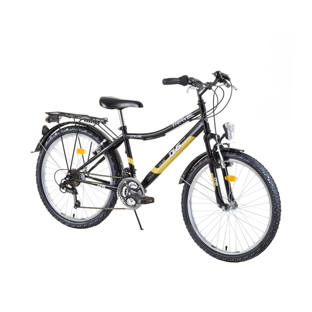 Juniorský bicykel DHS Travel 2431 24" - model 2015 - čierno-tyrkysová - čierna