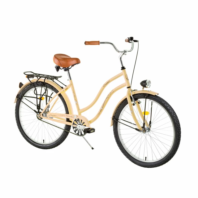 Ladies Urban Bike DHS Cruiser 2696 26" - model 2015 - White - Cream Yellow