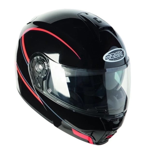 Motorradhelm Ozone FP-01 schwarz-rot - schwarz-rot - schwarz-rot
