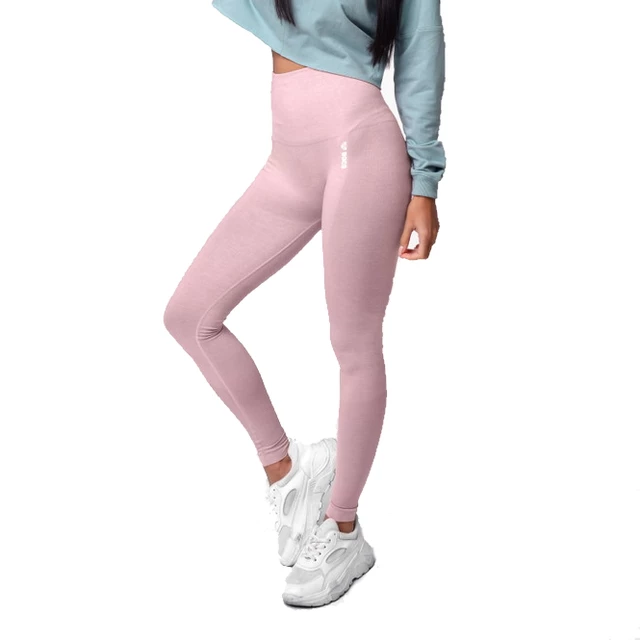 Boco Wear Coral Cloud Melange Shape Push Up Damen Leggings - hellrosa - hellrosa