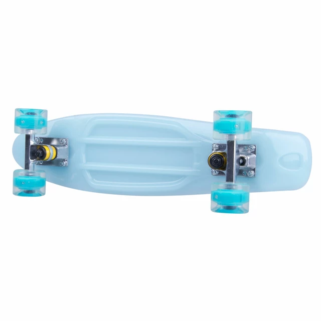 Glow-in-the-Dark Pennyboard WORKER Lumy 22ʺ - Blue with Colourful Wheels