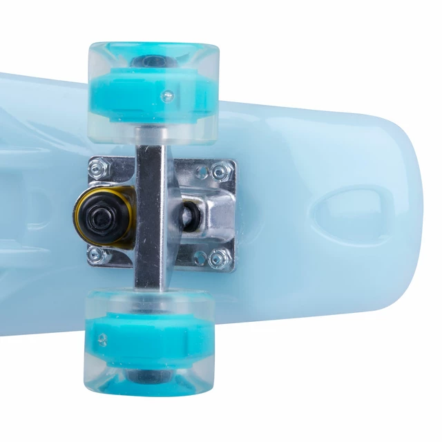 Glow-in-the-Dark Pennyboard WORKER Lumy 22ʺ - Blue with Colourful Wheels