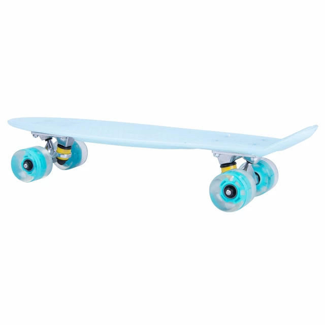Glow-in-the-Dark Pennyboard WORKER Lumy 22ʺ - Blue with Colourful Wheels