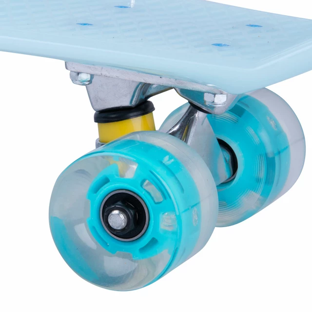 Glow-in-the-Dark Pennyboard WORKER Lumy 22ʺ - Blue with Colourful Wheels