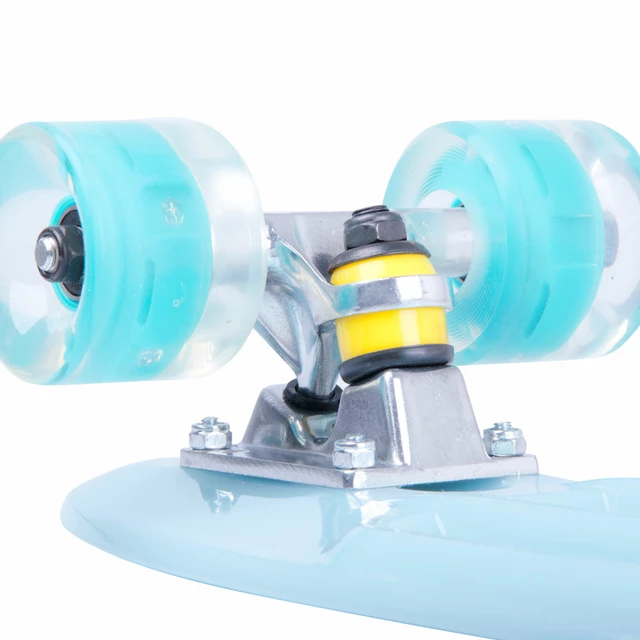 Glow-in-the-Dark Pennyboard WORKER Lumy 22ʺ - Blue with Colourful Wheels