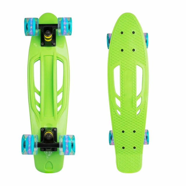 Penny board WORKER Bony 22" mit leuchtenden Rädern - grün