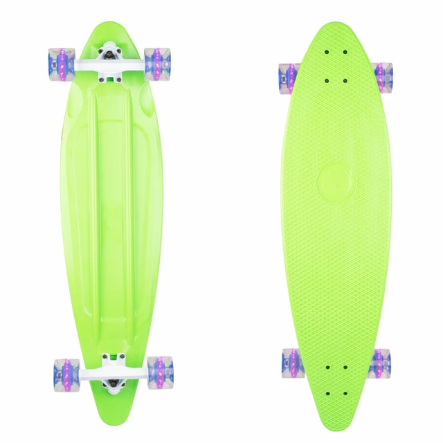 Plastový longboard WORKER Pike 36" se svítícími kolečky - modrá - zelená