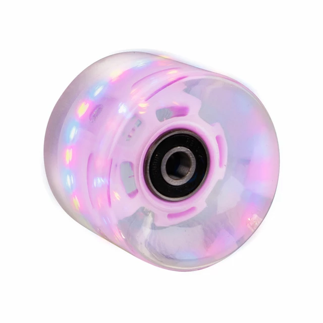 Light Up Penny Board Wheel 60*45mm + ABEC 7 Bearings - Dark Purple - Pink