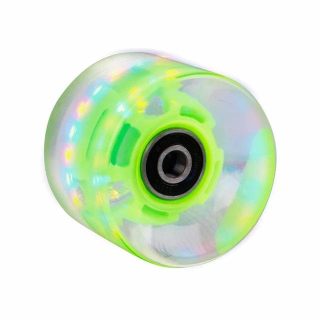 Light Up Penny Board Wheel 60*45mm + ABEC 7 Bearings - White - Green
