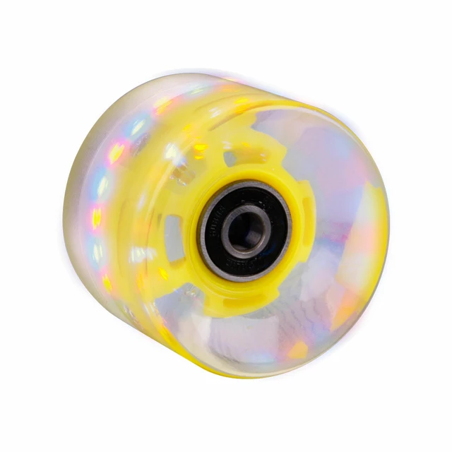 Light Up Penny Board Wheel 60*45mm + ABEC 7 Bearings - White - Yellow