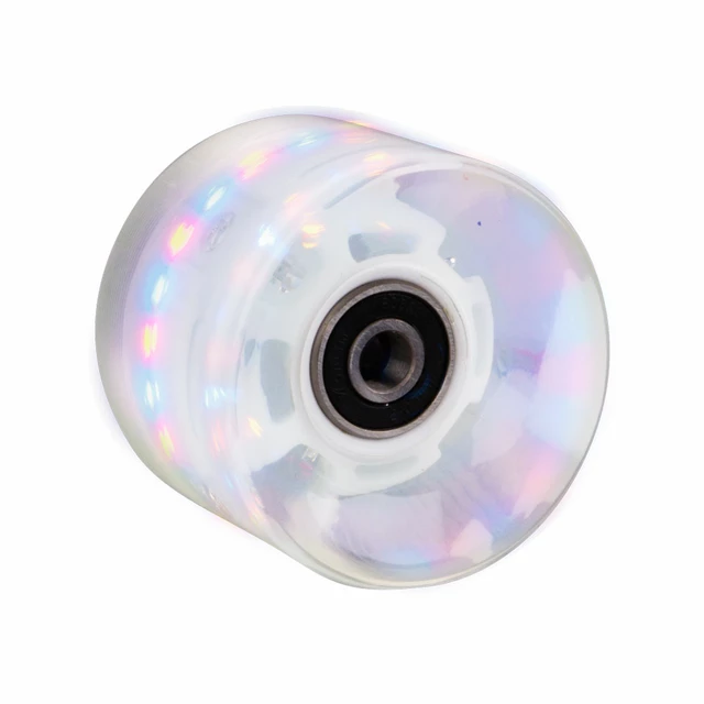 Light Up Penny Board Wheel 60*45mm + ABEC 7 Bearings - White - White