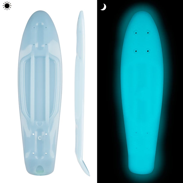 Glow-in-the-Dark Penny Board Deck WORKER Solosy 22.5*6” - Pink - Blue