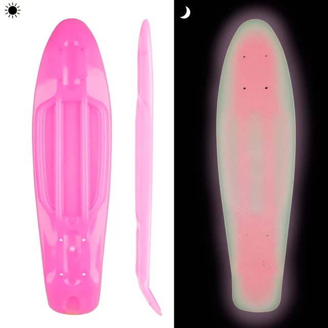 Glow-in-the-Dark Penny Board Deck WORKER Solosy 22.5*6” - Orange - Pink