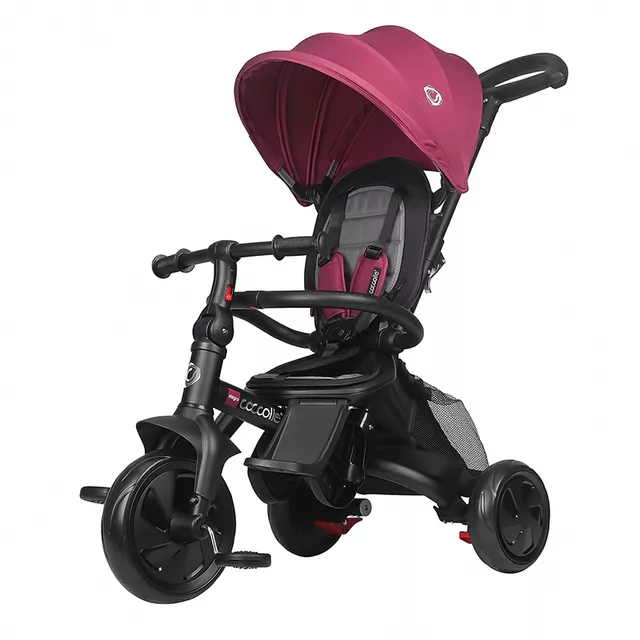 Three-Wheel Stroller w/ Tow Bar Coccolle Alegra - Turquoise Tide - Magenta