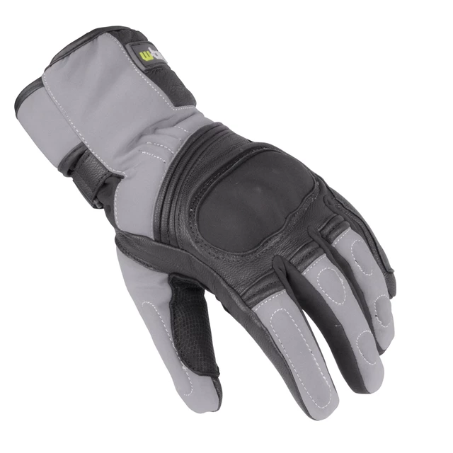 Winter Leather/Textile Moto Gloves W-TEC NF-4004 - Grey-Black