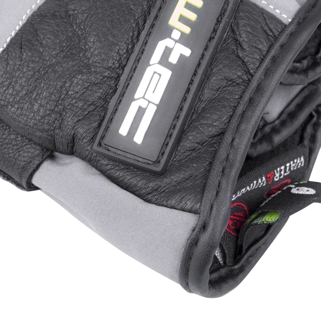 Winter Leather/Textile Moto Gloves W-TEC NF-4004 - Grey-Black