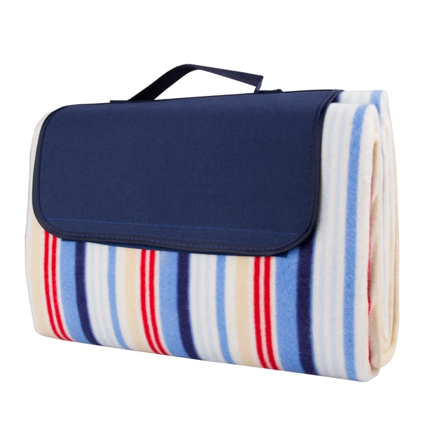 Picnic Blanket inSPORTline 130 x 180cm - Chequered Blue - Blue With Stripe