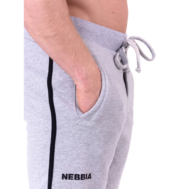 Męskie spodnie dresowe Nebbia Side Stripe Retro Joggers 154 - Szary