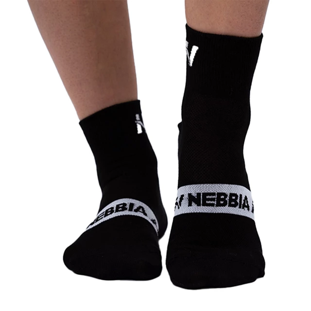 Ponožky Nebbia "EXTRA PUSH" crew 128 - Black - Black