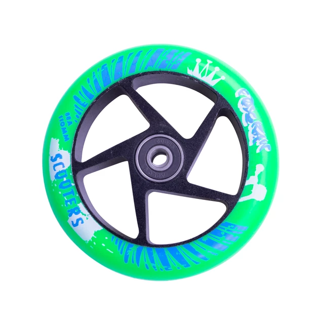 Spare Wheel for Scooter FOX PRO Raw 110 mm - Blue-Black II - Green-Black