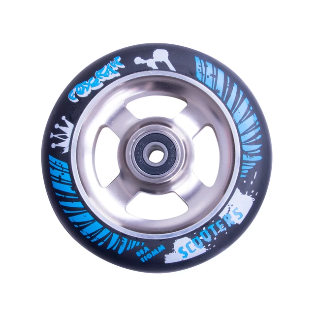 Spare Wheel for Scooter FOX PRO Raw 110 mm - Blue-Black - Black-Titan