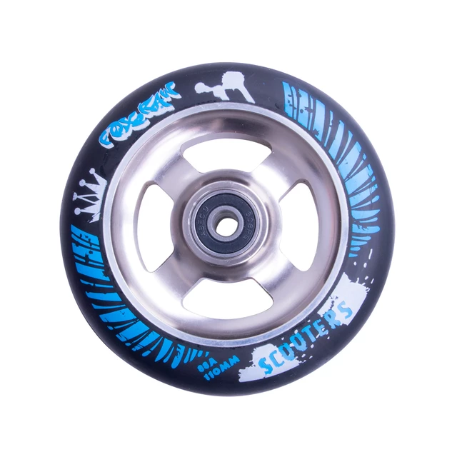 Spare Wheel for Scooter FOX PRO Raw 110 mm - Blue-Red - Black-Titan