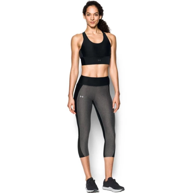 Dámská kompresní podprsenka Under Armour Crossback Pocket Bra - Black/Rhino Gray/Reflective