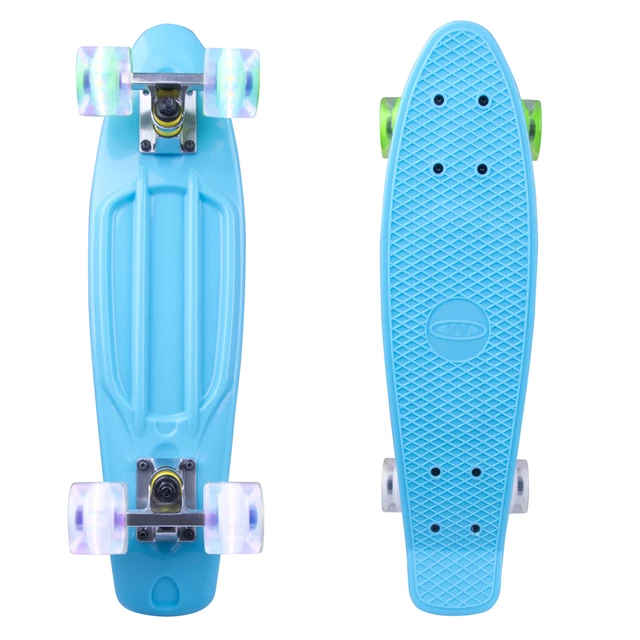 Das Pennyboard WORKER Sturgy 22" mit den leuchtenden Rädern - blau