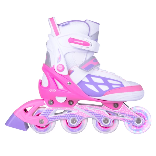 Adjustable Rollerblades WORKER Nubila with Light-Up Wheels - Pink-Purple-White