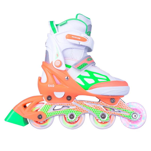 Adjustable Rollerblades WORKER Nubila with Light-Up Wheels - Orange-Green-White - Orange-Green-White
