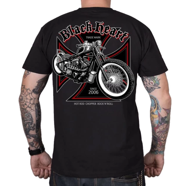 Koszulka na motocykl t-shirt BLACK HEART Grinder - Czarny - Czarny