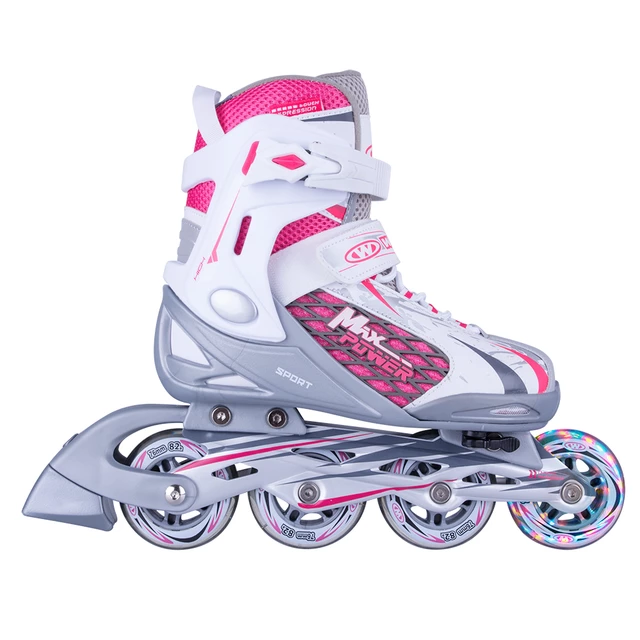 Adjustable Rollerblades WORKER Haasiko LED with Light-Up Wheels - Red - Red