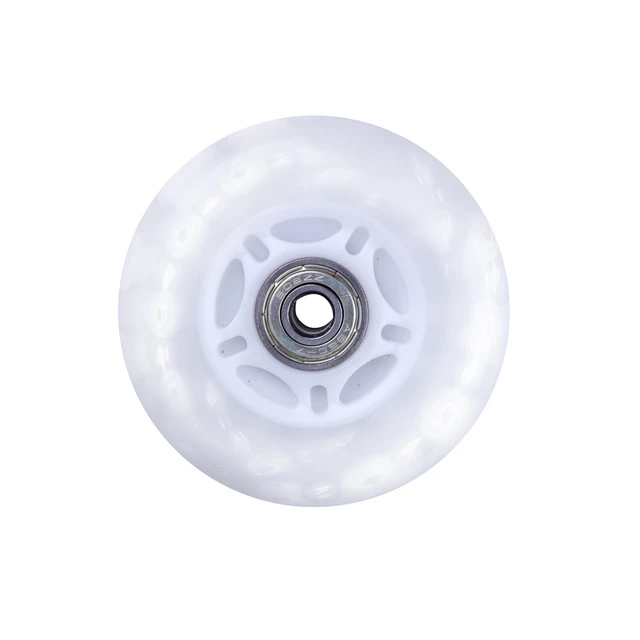 Világító kerekek inline korcsolyához PU 76*24 mm, ABEC 7 csapággyal - fehér - fehér