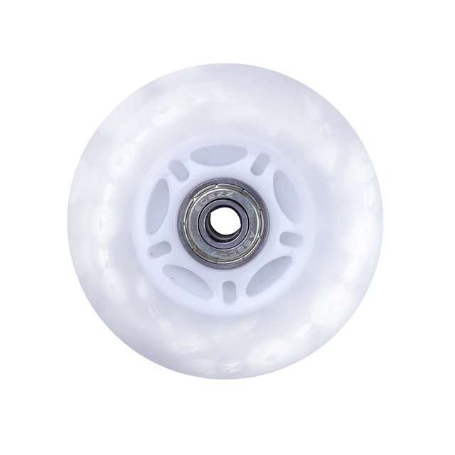 Svítící kolečko na inline brusle PU 80*24 mm s ABEC 7 ložisky - bílá - bílá