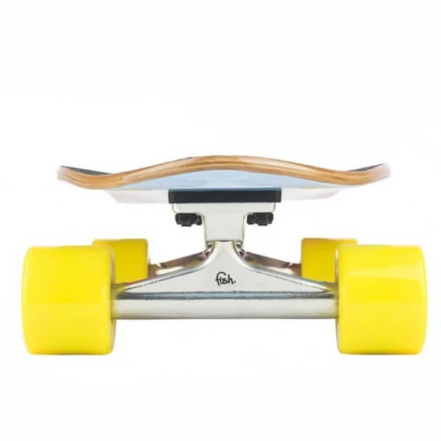 Mini Longboard Fish Old School Cruiser Szczupak 26" - Silver-Yellow