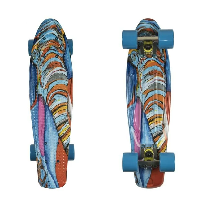 ArtFish Elephant 22" Penny Board - silber-blau