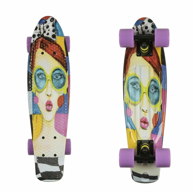 Penny Board ArtFish Face 22" - Black-Violet