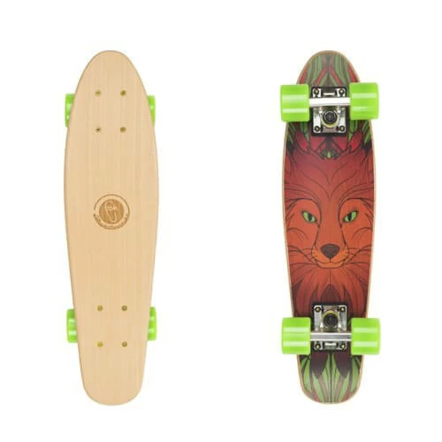 Penny Board Fish Classic Wood - Logo White - Red Fox