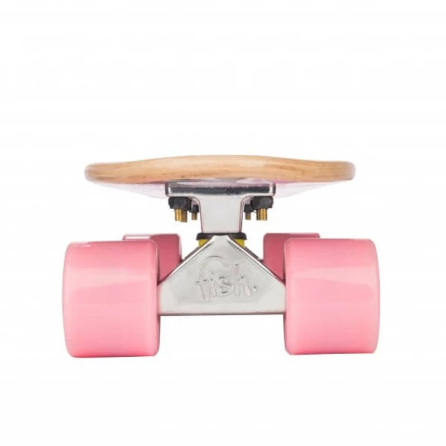 Penny Board Fish Classic Wood - Flowers-Silver-Transparent Blue