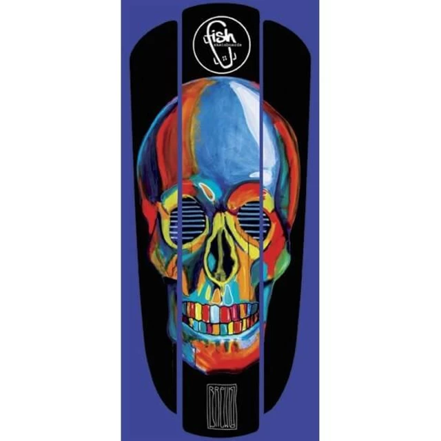 Penny Board Sticker Fish Classic 22” - Purple Puppy - Black Skull