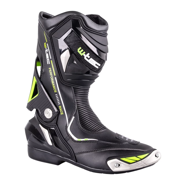 Skórzane buty motocyklowe W-TEC Hernot W-3015 - Czarny-fluo żółty